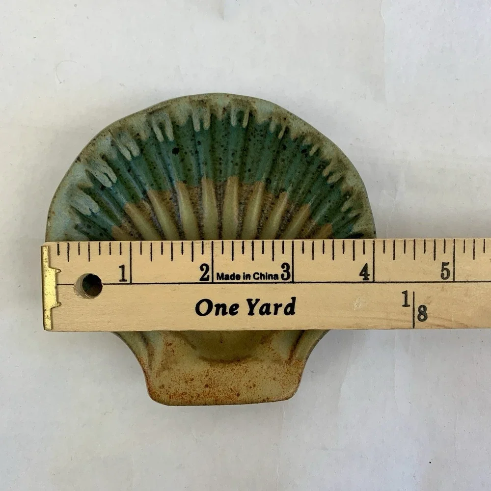 VTG Studio Art Pottery Stoneware Soap Dish Trinket Seashell Leon Kula Mermaid